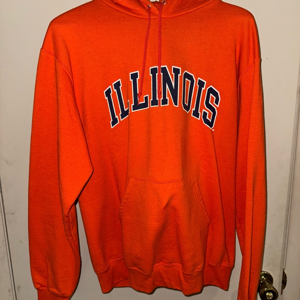 Champion Orange Crew Neck Sweater Illinois Design
